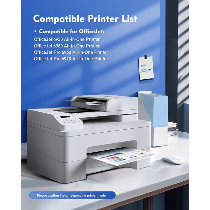 Cartouches d'Encre - RUDGUZ - 903XL - Compatible HP - Pack de 4 - Noir, Cyan, Magenta, Jaune