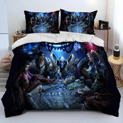 3D HD StarCraft Spiel Gamer PC Bettdecke Bettwäscheset,Bettbezug Bettset Steppdecke Kissenbezug,King Queen Size Bettwäscheset Kinder