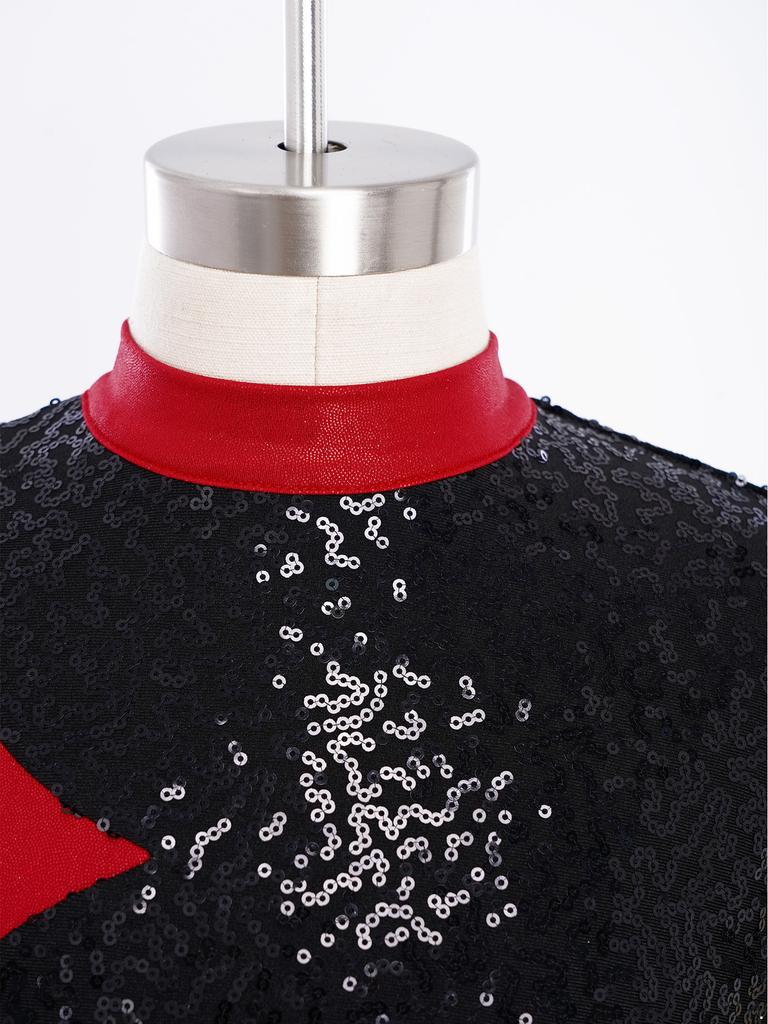 Kids Girls Metallic Jumpsuit for Ballet Dancing Gymnastics Leotards Ballet Mesh Bodysuit Stage Performance Dancewear Costume