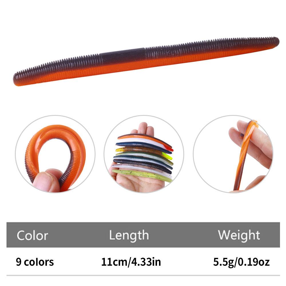 6 buc/sac Momeală de râme moale Wigglers roșii 11,5 cm-.5,5 g Nalucă de pescuit Softbait pentru păstrăv bass somn jigging