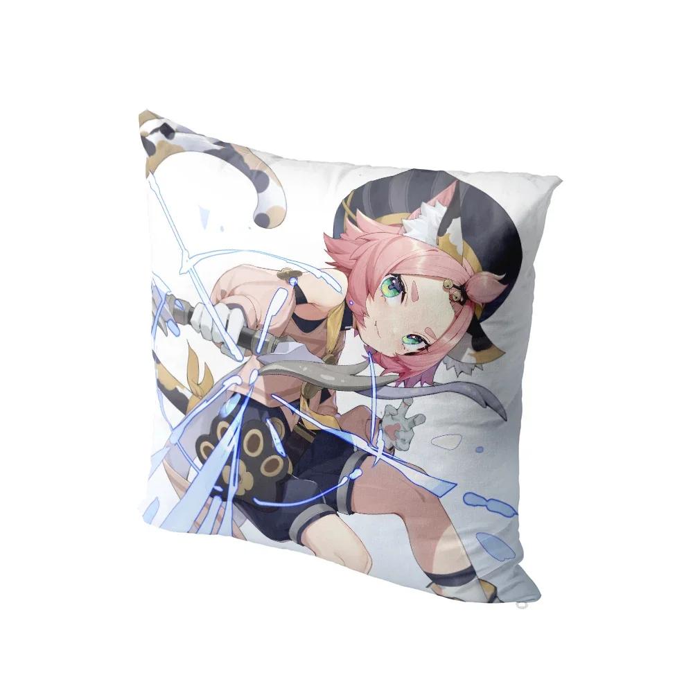 

Аниме Мультфильм Серия Genshin Принт Наволочка Милая Каваи Розовая Прикроватная Спальня Диван Наволочка Подушка для тела x 66x66cm бордовый