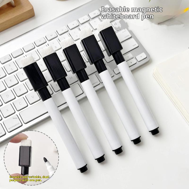 5/10Pcs Whiteboard Marker Pen with Eraser Low Odor Smooth Writing for Teacher Student School Office Supplies
