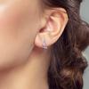 Luxury 925 Silver Pink Bowknot Stud Earrings Diamond Flower Heart Hoop Earrings for Women Sweet Fine Jewelry Gift