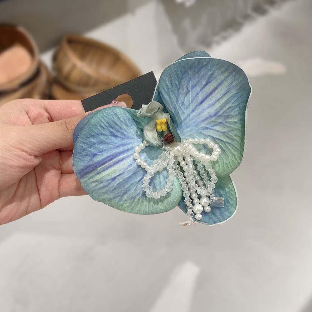 Denim Butterfly Orchid Hair Clip Cloth Girls Side Clip Cute Bohemian Style Hairpin  Daily