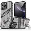 Luxury Armor Stand Bracket Phone Case for iPhone 16 15 14 Plus 11 12 13 16 Pro Max Camera Protector Hard Back Shockproof Cover