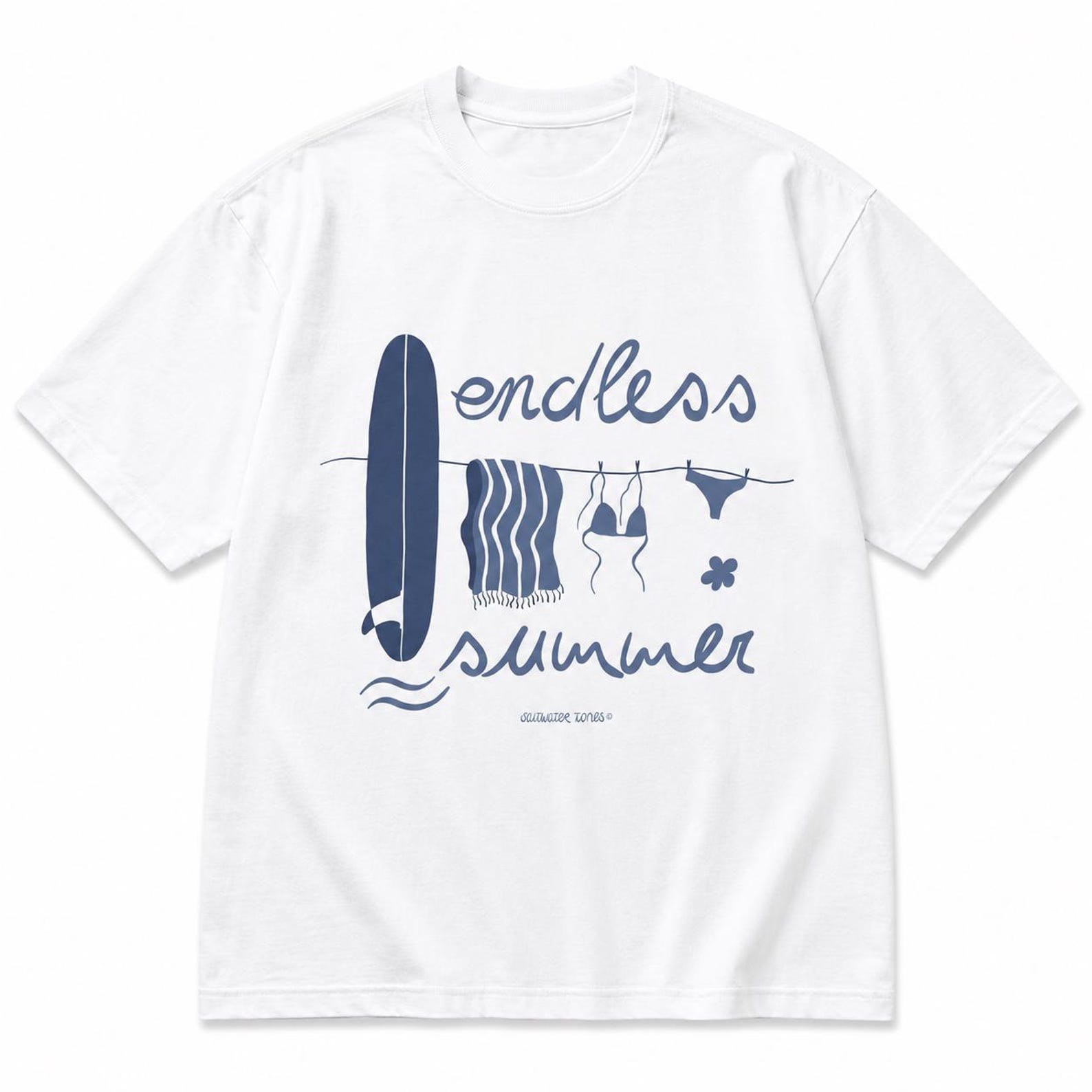Endless Summer Beach Tee Retro Coastal Graphic Shirt M
