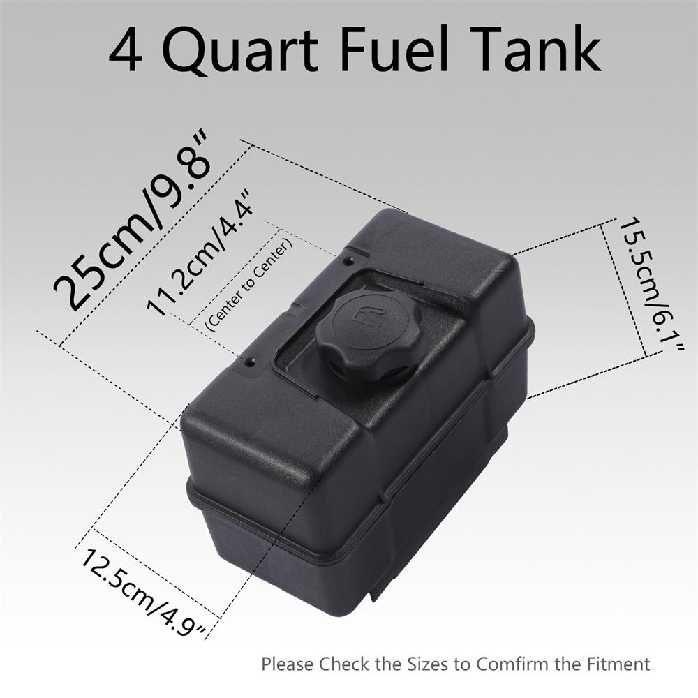 691993 4 Quart Plastic Fuel Gas Tank W/ Cap & Shut-Off Valve Fit For Briggs & Stratt