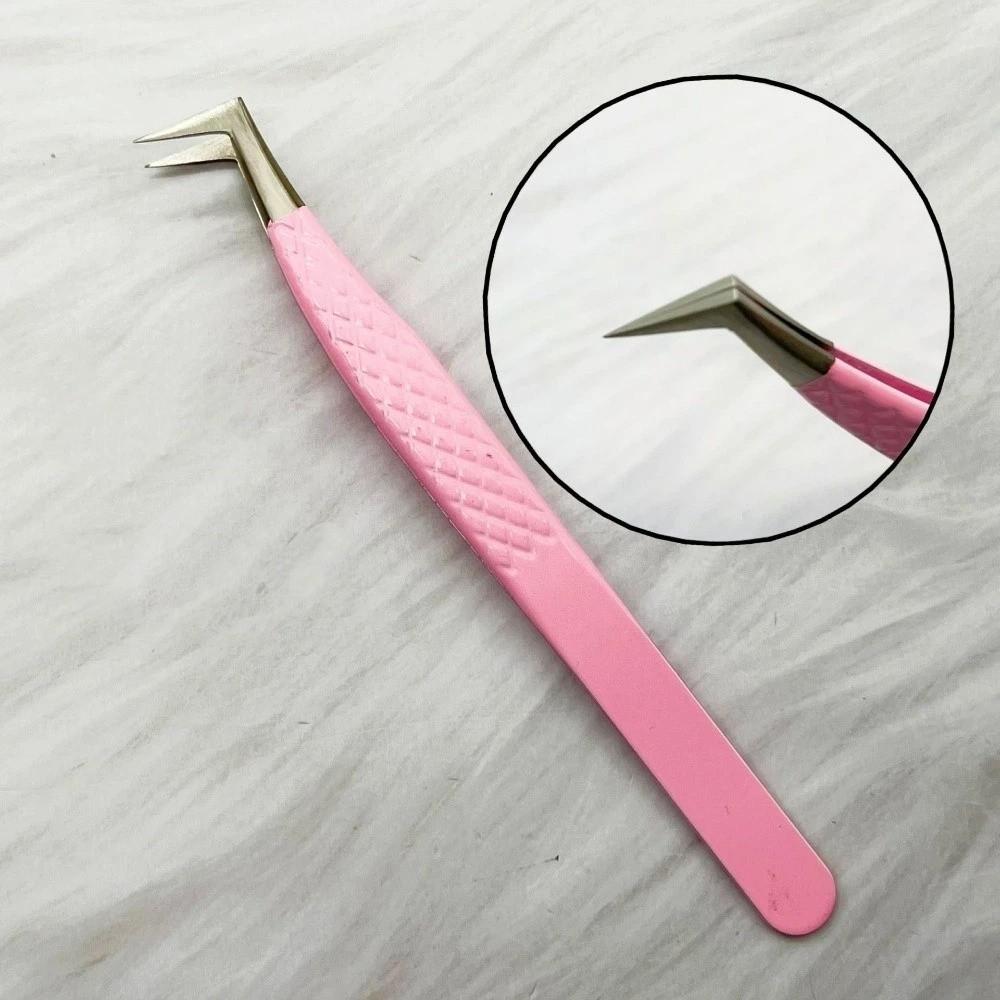 Anti-static Eyelash Extension Tweezer Stainless Steel Fiber Tip Makeup Tool Beauty Salon
