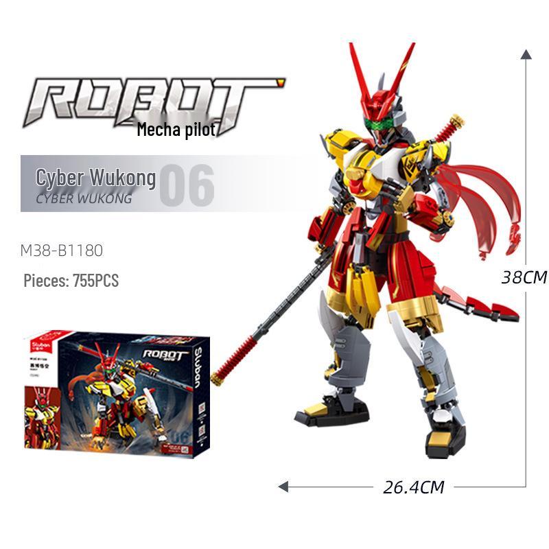 LeWan LW7013-14 Wasp Car Transformer Robot Model Assembly Building Blocks Toy
