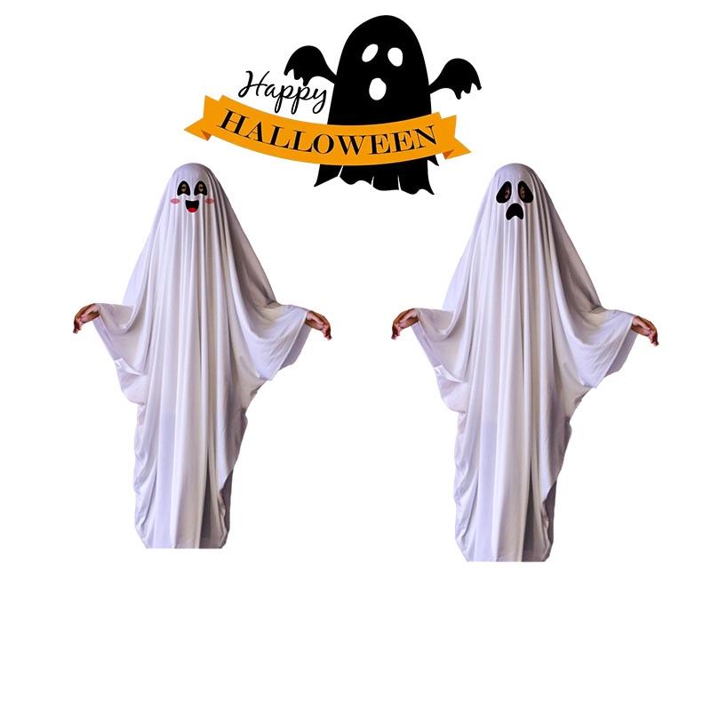 Halloween Kids Costume Ghost Cape For Boys And Girls Cosplay Dress-up White Spirit Costume