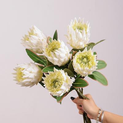 Fiori Artificiali di Alta Qualità 48cm Grande Fiore di Carciofo Artificiale Multicolore Fai da Te Floccato Composizione Floreale Regalo