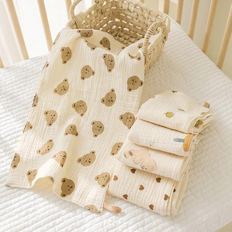 Non-Toxic Cotton Muslin Baby Face Towels Long Burp Cloth For Newborn 4Layers Of Gauze Children'S Towel Kindergarten Hand Towels Baby Items