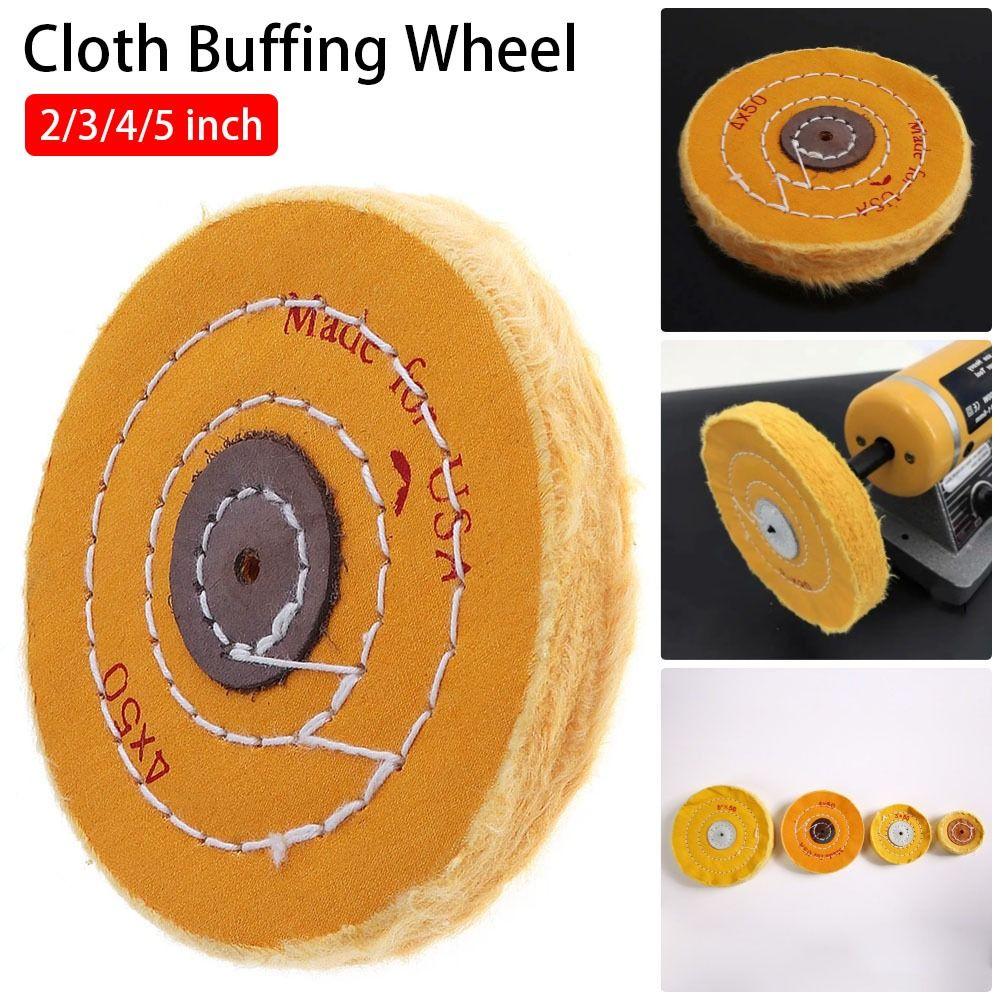 2/3/4/5Inch Buffing Wheel Yellow Cotton Pad with 4/12/16mm Hole Angle Grinder Polishing Wheel For Jewelry Polishing Tools