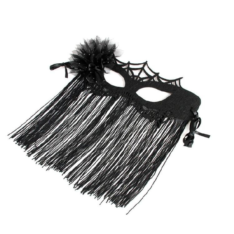 Halloween Masquerades Mask Venetians Mask Flower Tassels Veil Mask Mardi Gras Mask for Carnivals Party Costume Ball