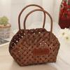 Hand-Woven Wood Flower Basket for Teacher's Day and Mother Day Online Celebrity Posing Props Portable Gift Basket