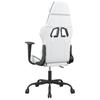 Gaming Chair with Massage Function White and Black Artificial Leather