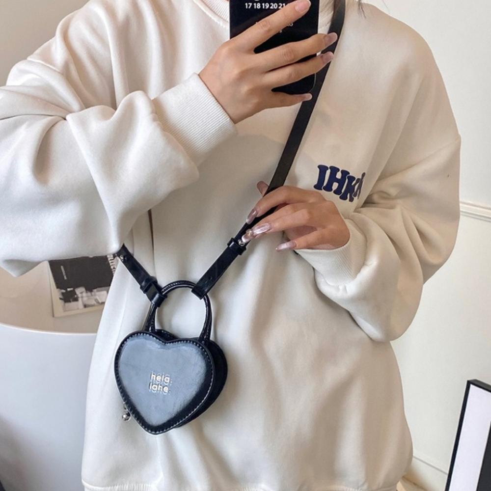 

Multifunction Halterneck Heart Wallet Solid Color Shoulder Storage Bag Women Coin Purses Handbag червоний