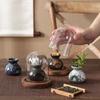 Chinese Ceramic Toothpick Jar Retro Toothpick Tube with Cover Creative Floss Cotton Swab Box Storage Box Set Home Decoration