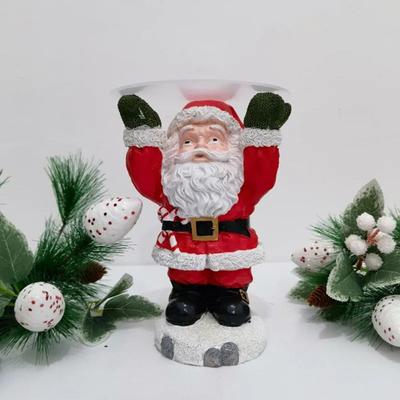Funny Resin Santa Claus Snack Tray Rack Craft Waiter Design Dessert Divider Santa Claus Sculpture Christmas Party Decoration