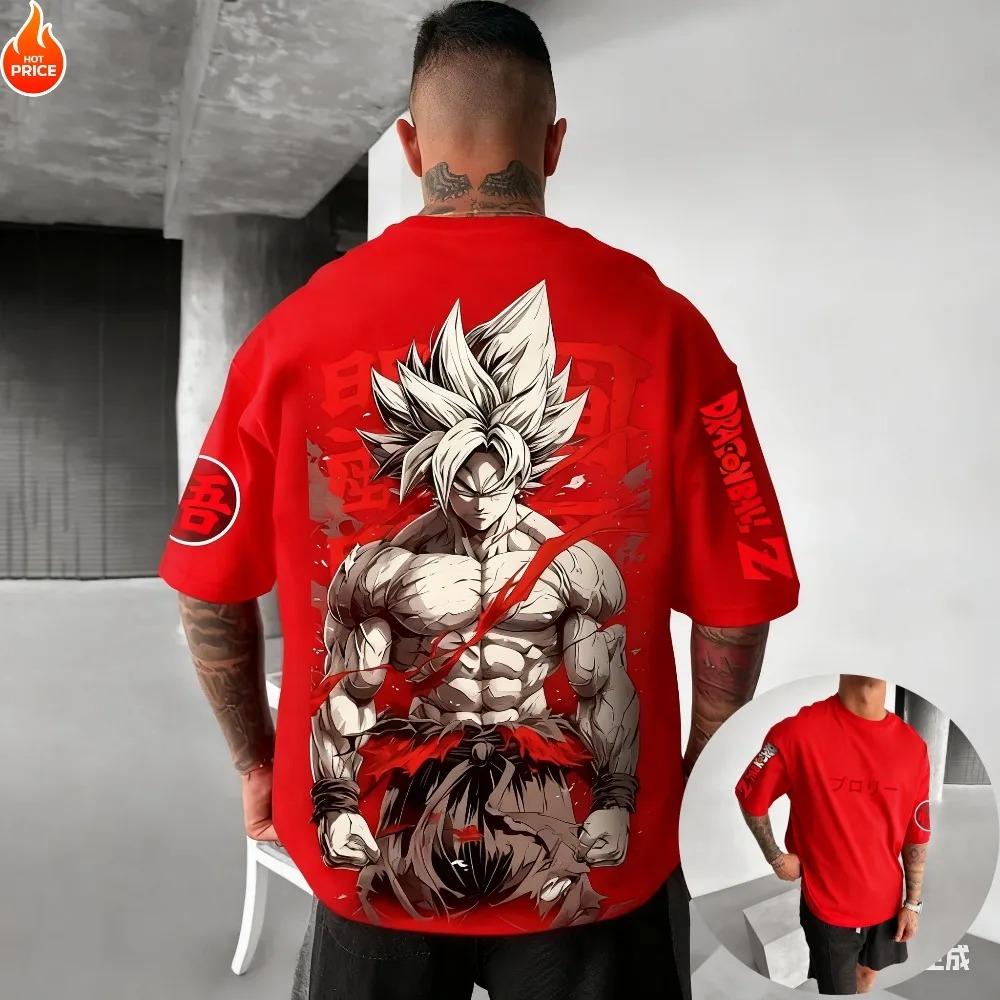 2026 New Summer Dragon Ball 40th Anniversary Son Goku 100%Cotton Anime Printed T-shirt Extra Size Casual Streetwear Unisex Y2k