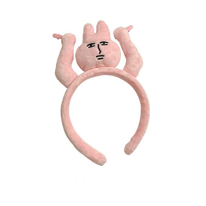 Quirky Pink Rabbit Headband for Hair Styling and Bangs Control