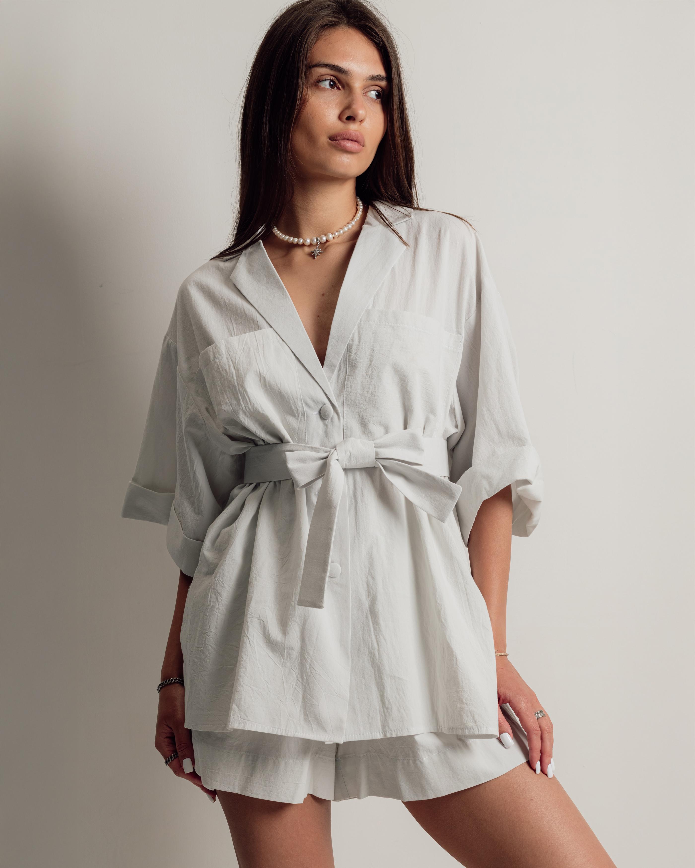 

Костюм жіночий Milirud 5580 S-L світло-сірий (сорочка, шорти) S-L світло-сірий колір