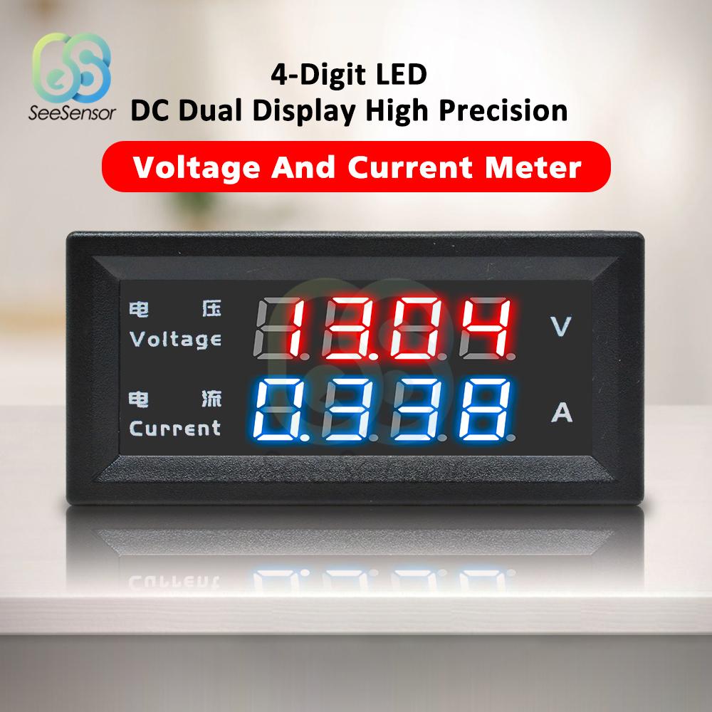 0.28" Dual LED Display 4-digit Mini Digital Voltmeter Ammeter Amp Volt Voltage Current Meter Tester Detector DC 200V 100V 10A