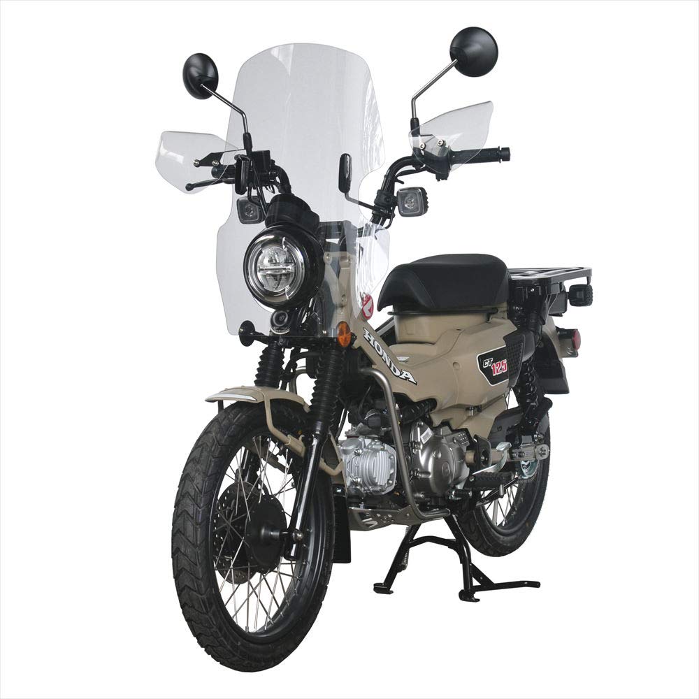 Asahi Windshield Long Polycarbonate in for CT125 Hunter Cub (AF ASAHI) Windscreen, Resin/Made Japan, Clear, CT-03L, (2BJ-JA55/'20-)