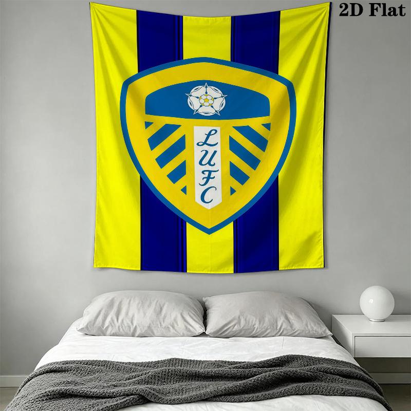 Arazzo da Parete Leeds United Appeso Estetico alla Parete Coperta in Tessuto Stampato Arazzi Decorativi per Camera da Letto Soggiorno Decorazioni per la Casa