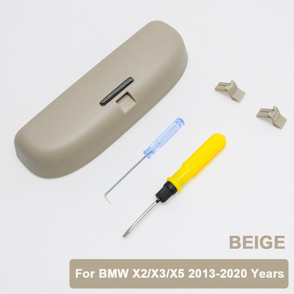 

Новый держатель для солнцезащитных очков для автомобиля, коробка для солнцезащитных очков, футляр для очков для BMW X1 F48 X3 F25 X5 G05 F10 F11 F20 I3, аксессуары бежевый