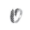 925 Sterlingsilber Ringe Mode Hip Hop Vintage Paare Kreatives Flügeldesign Thai Silber Party Schmuck Geburtstagsgeschenke