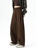 Women’s Khaki High Waist Wide Leg Knife-Pleat Pants - Korean Style, Spring 2026 Collection
