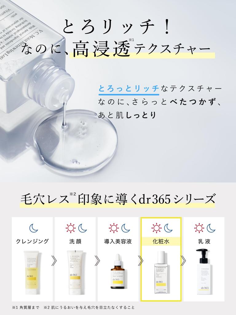 dr365 V.C. Moist Renewing Lotion - Toner, Vitamin C, Pore Care, Cica, Amino Acids, Sensitive Skin, Moisturizing, Skin Roughness, Exfoliation, Non-Peel