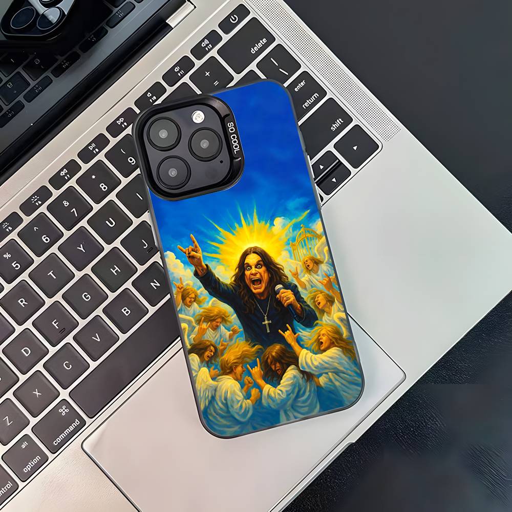 Sänger O-Ozzy Osbourne Handyhülle Für iPhone 16,15,14,13,12,11,Pro,XS,Max,Plus,Mini,SE4,E Schwarz Matt Stoßfeste Hülle