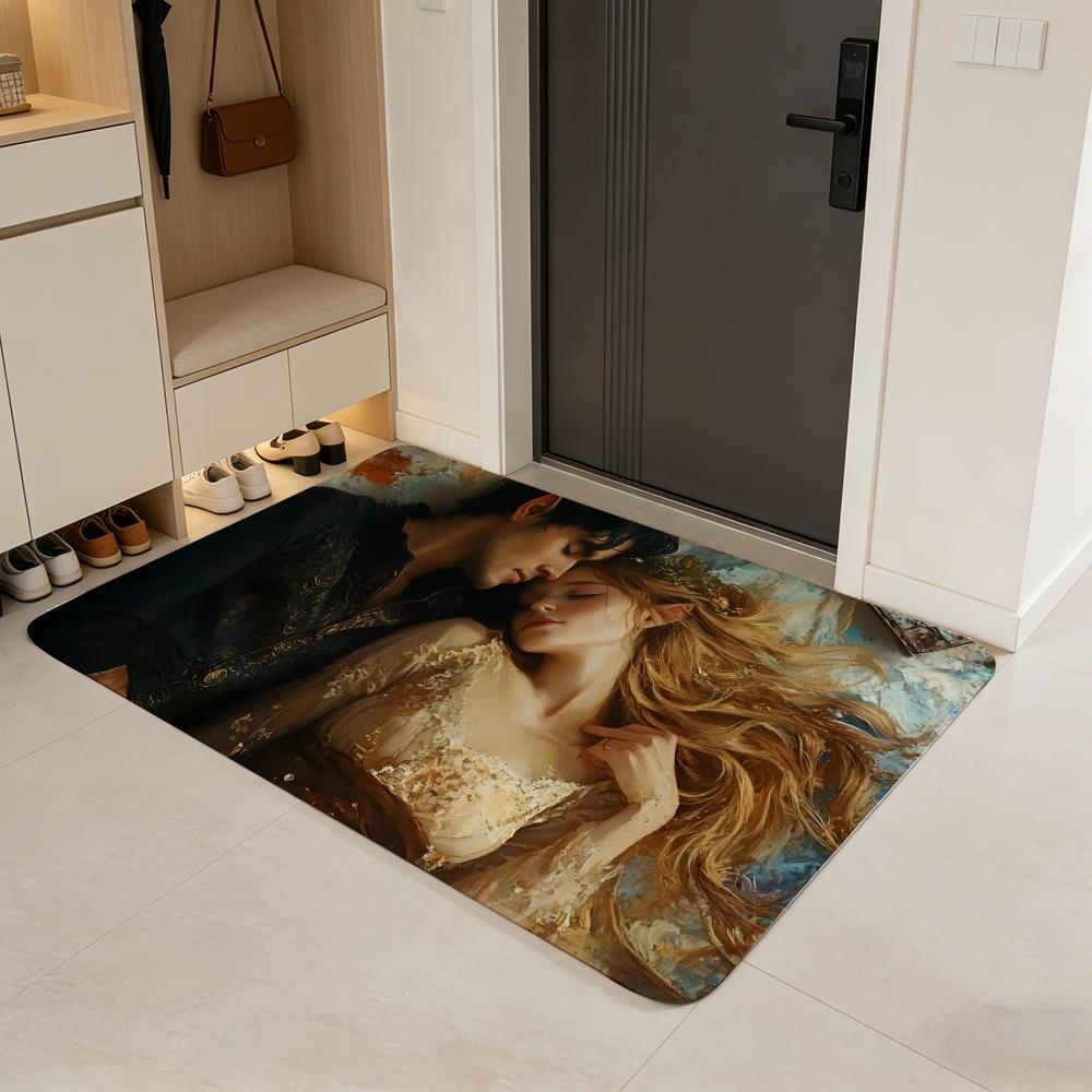 

book A-Acotar Court Mist and Fury Floor Mat Flannel Door Mat Non-Slip Absorbent Washable Indoor Home Rug 40x60cm