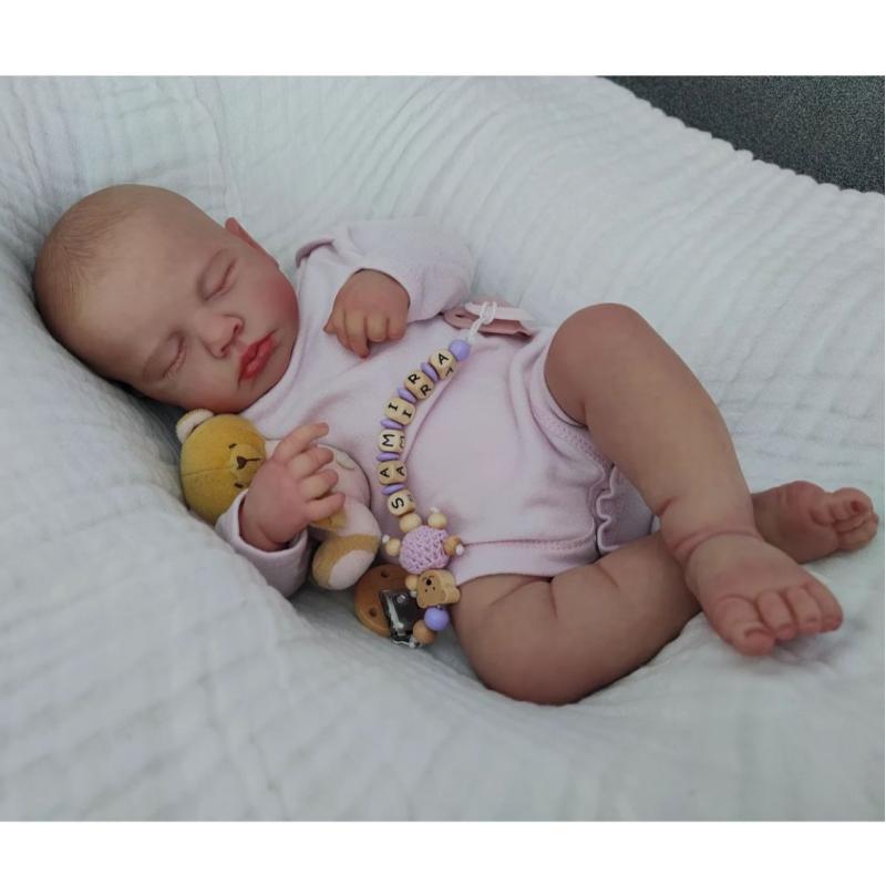 49 Cm Cloth Body Simulation Reborn Doll Lifelike Sleeping LouLou Rebirth Baby Dolls Children Elderly Accompany Toy Pregnant Woman Practice Gift Doll