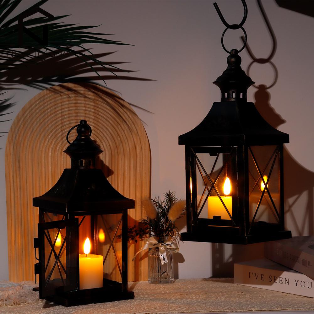 Small Metal Candle Holder Black Retro Candle Lanterns Hanging Lantern for Bedroom Living Room Garden Patio Parties Home Decor