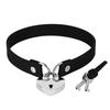 New Sexy Harajuku PU Leather Chain Heart Pendant Necklaces Women Men Punk Neck Gothic Black Pink Choker Necklace Cool Collar