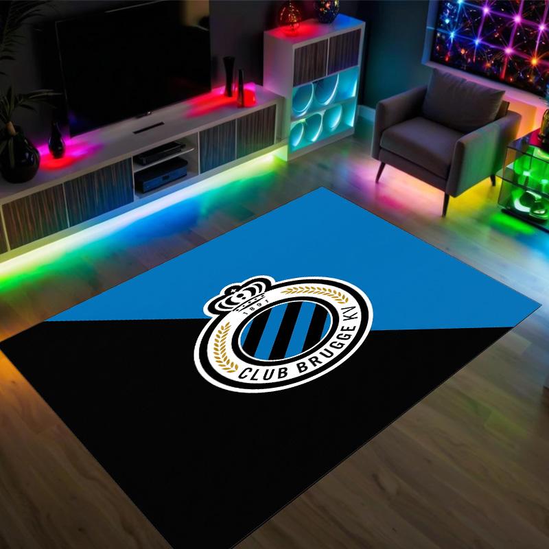 Club Brugge FC Design Tappeto in Velluto di Cristallo Accogliente Non?Tappeto Stampato Antiscivolo per Camera da Letto Soggiorno Ingresso
