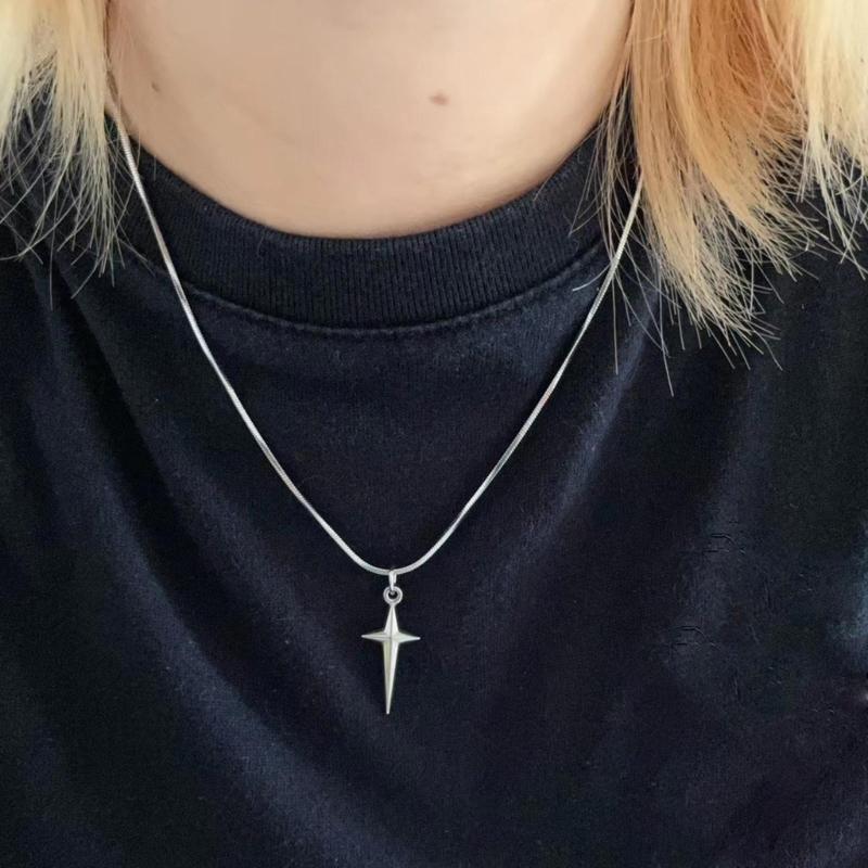 Fashion Cross Star Pendant Necklace Clavicle Chain Choker Necklace Jewelry