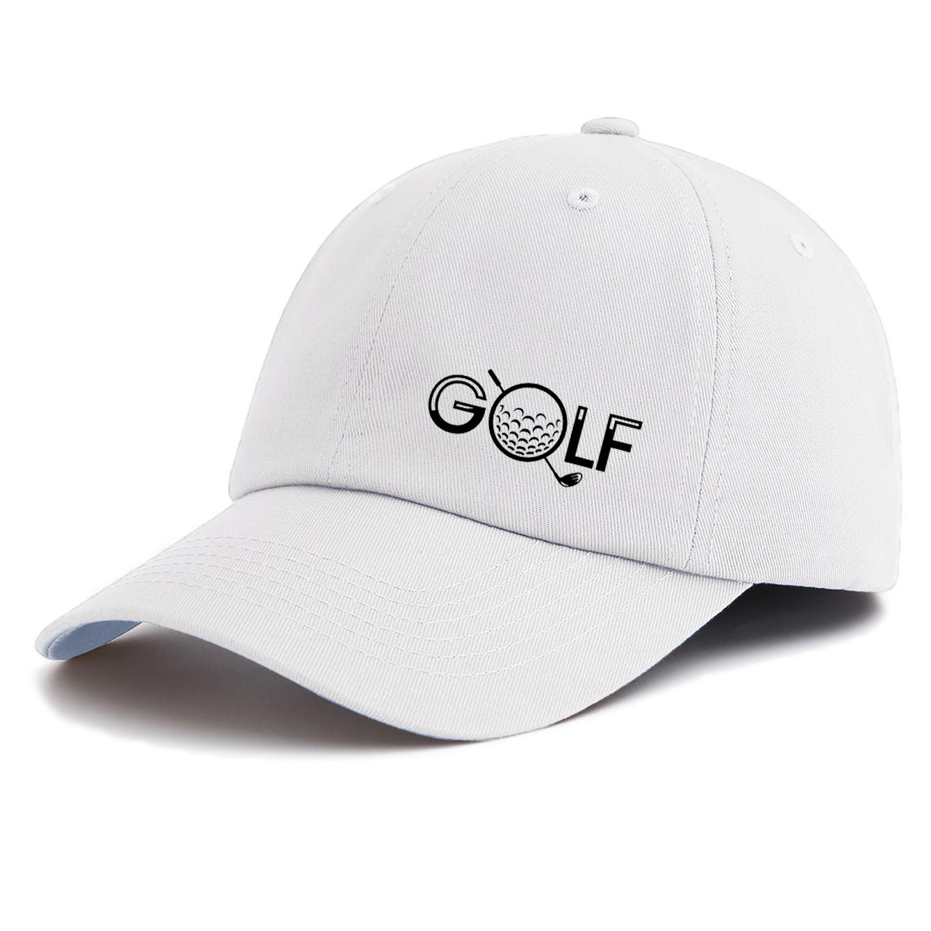 

1pc GLOF Print Baseball Cap for Adults,Minimalist Retro Style Casual Soft Adjustable Dad Hat,Perfect As Gift белый