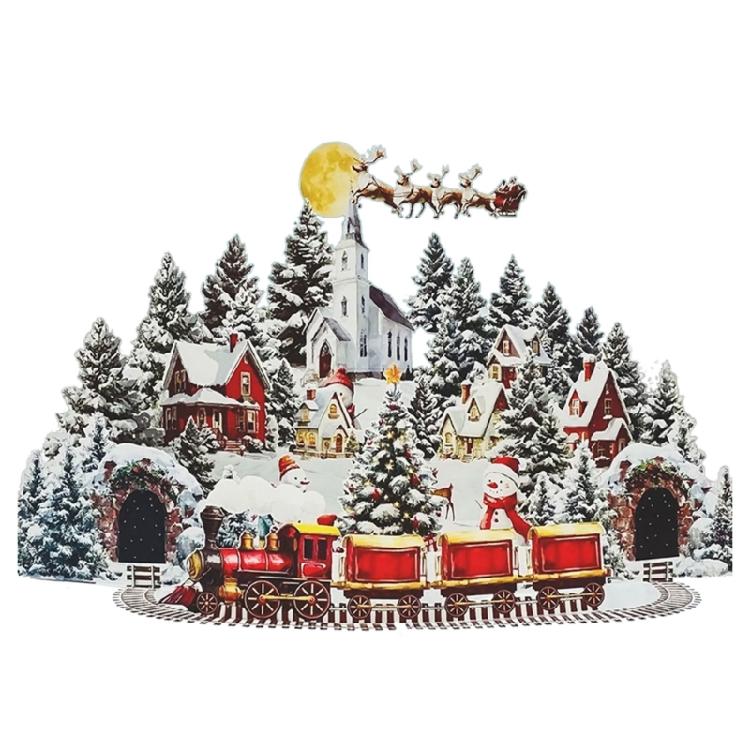 

Різдвяні листівки з конвертом Ручна робота Паперова скульптура Котедж/Санта Святкова вітальна листівка для сім ї Друга Дитини Дорослого