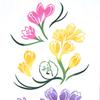 Miyamoto Towel Miyamoto Kenema Tenugui Hand Arrival of 35 X 90 Made In Japan Chū-dyed Towel, "The Spring," Approx. Cm,