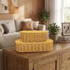 Large Capacity Oval Handwoven Basket Dust-proof Sundries Storage Box Woven Storage Box  Home Use