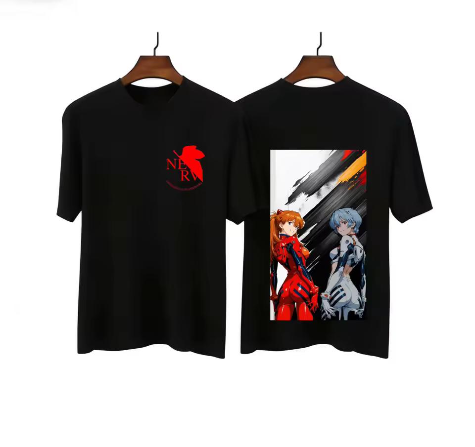 Neon Genesis Evangelion Anime Asuka Ayanami Printed T shirt Men's and Women's T shirt Men's Top Sports T shirt 2026 Summer Tee