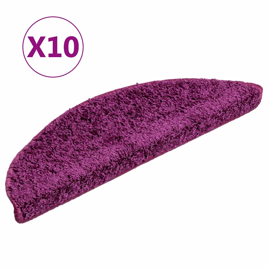 Stair Treads 10 pcs. 56 x 17 x 3 cm Purple Semi Round