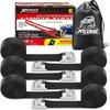 XSTRAP STANDARD Padded Cam Lock Buckle 6PK 8FT Powersports Tie-Downs Black Lashing Straps, Come With A Drawstring Bag, For Securing Cargo, Luggage,