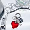 Heart Keychain Unique Bag Accessory Key Pendant Heart Keyring Stylish Key Decors Metal Texture Suitale for Daily Party