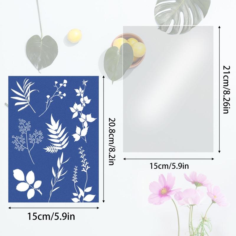 32 Stück Sonnenlicht-Druckpapier Cyan-Papier-Set A5 Solar-Zeichenpapier Empfindliches Sonnenlicht-Druckpapier Natürliches Druckpapier für