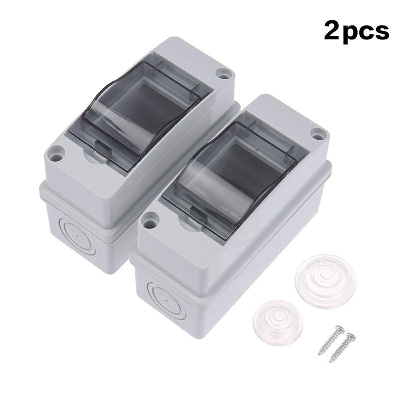2/1Pcs Power Distribution Protection Box Circuit Breaker Box Waterproof Distribution Box For El Workshop Power Stations